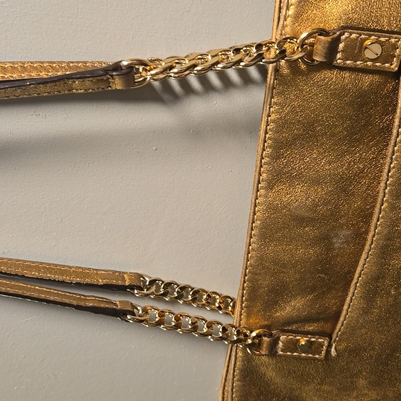 Michael Kors Metallic Gold Tote Bag - Picture 10 of 13